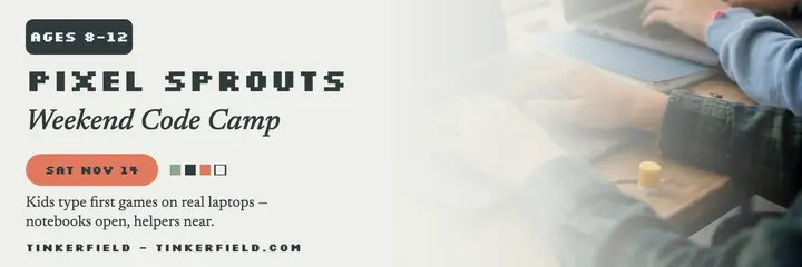 Pixel Sprouts weekend code camp header template