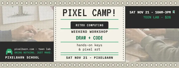 Pixelbarn pixel camp workshop cover template