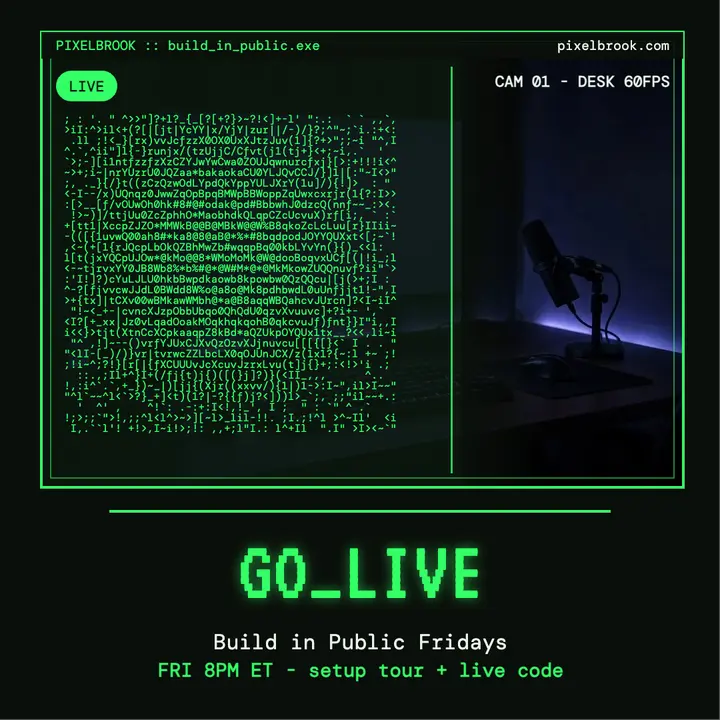 Pixelbrook ASCII streamer post template
