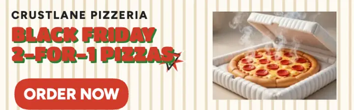Crustlane Black Friday pizza banner: black friday pizza banner template