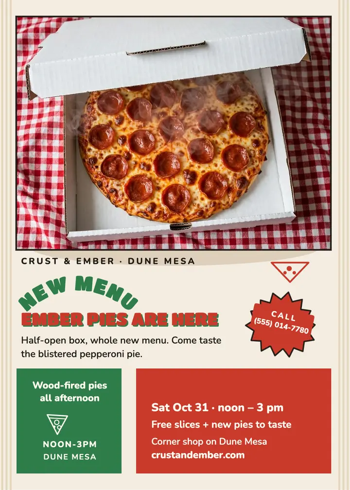 Crust and Ember pizza tasting invite template