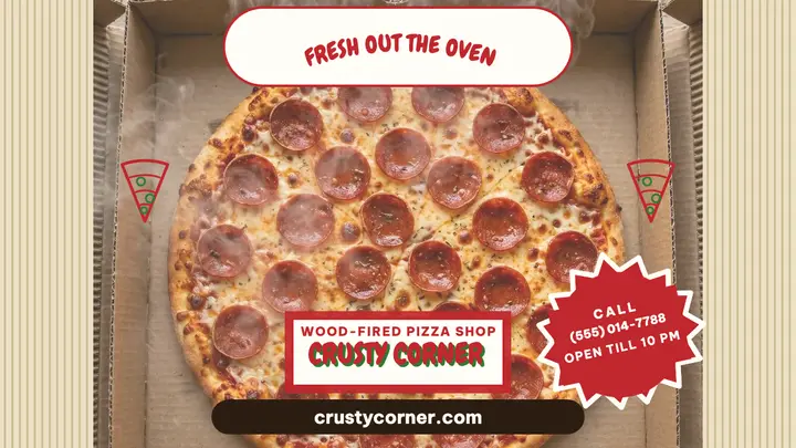 Crusty Corner pizza shop thumbnail template