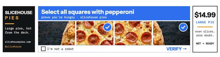 Slicehouse Pies captcha billboard template