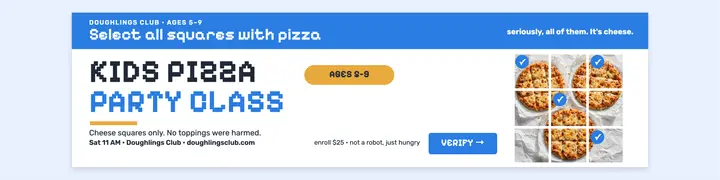 Doughlings Club pizza party class banner template
