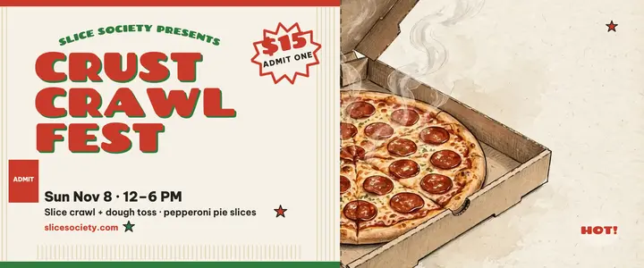 Crust Crawl Fest pizza ticket template