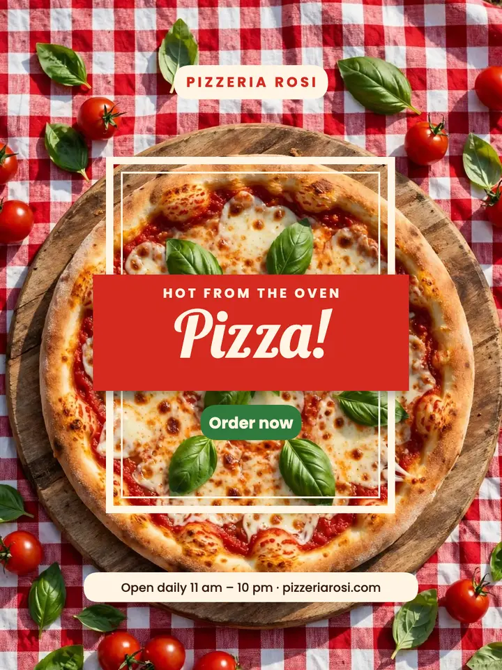 Pizza! diner portrait post template