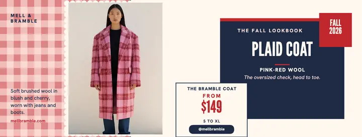 Mell and Bramble plaid coat fall cover: fall lookbook cover template