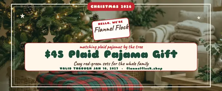 Flannel Flock plaid pajama gift voucher template