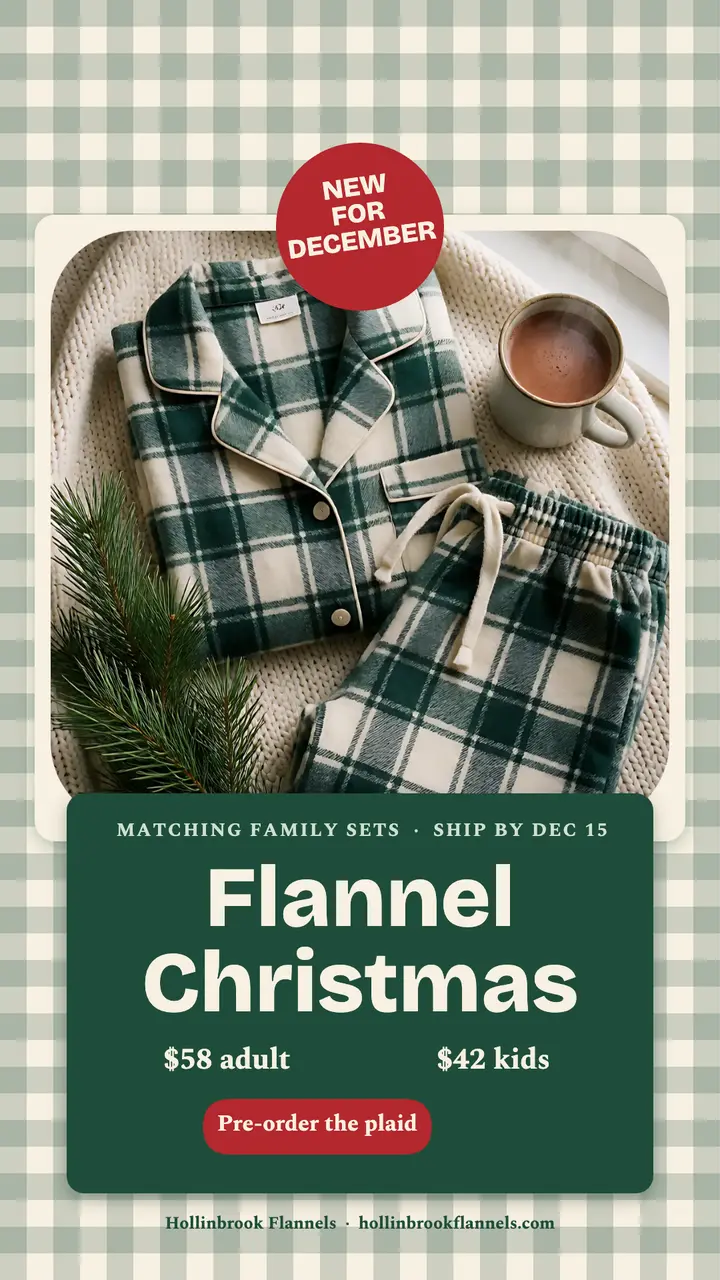 Hollinbrook Flannels matching pajamas story template