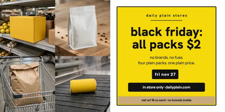 Daily Plain Black Friday plain packs post template
