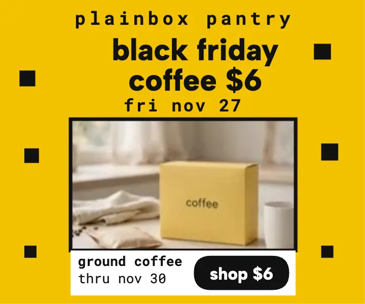 Plainbox Pantry Black Friday coffee ad template
