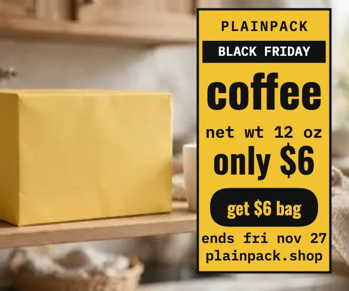 Plainpack coffee Black Friday ad template