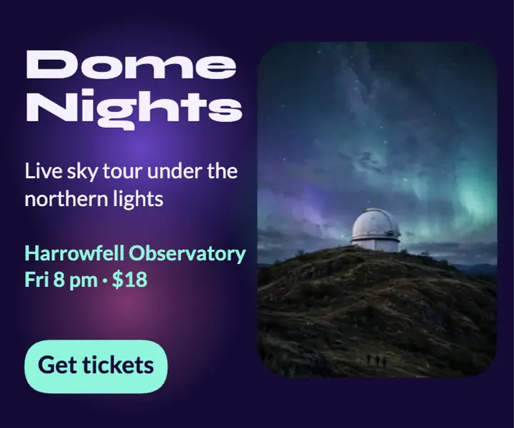 Harrowfell Observatory dome nights ad template