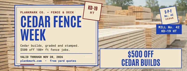 Plankmark cedar fence promo cover template