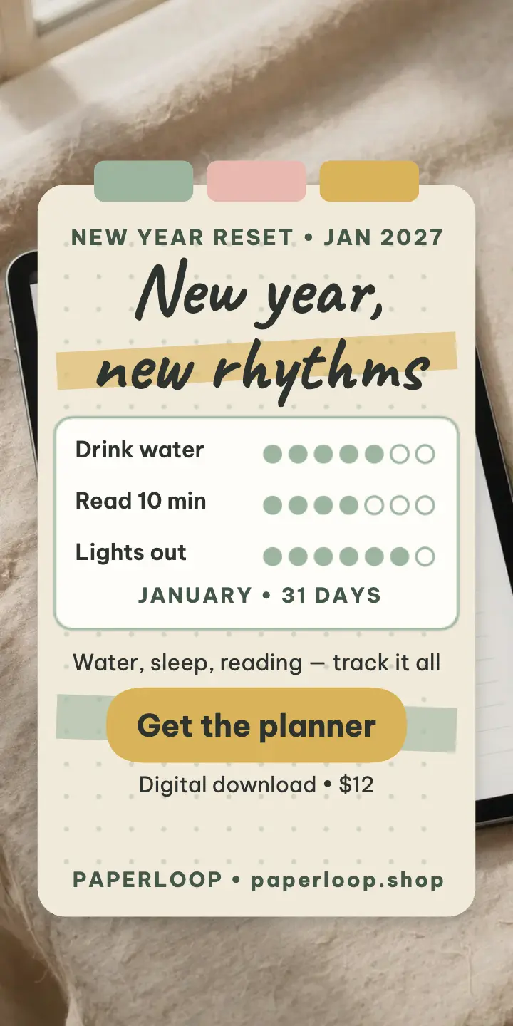 Paperloop habit tracker half-page ad template