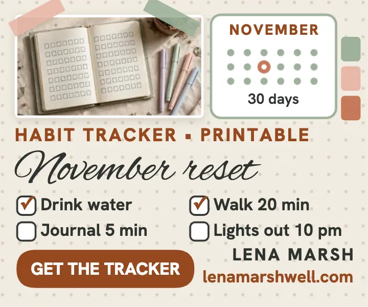 November reset habit tracker printable ad template