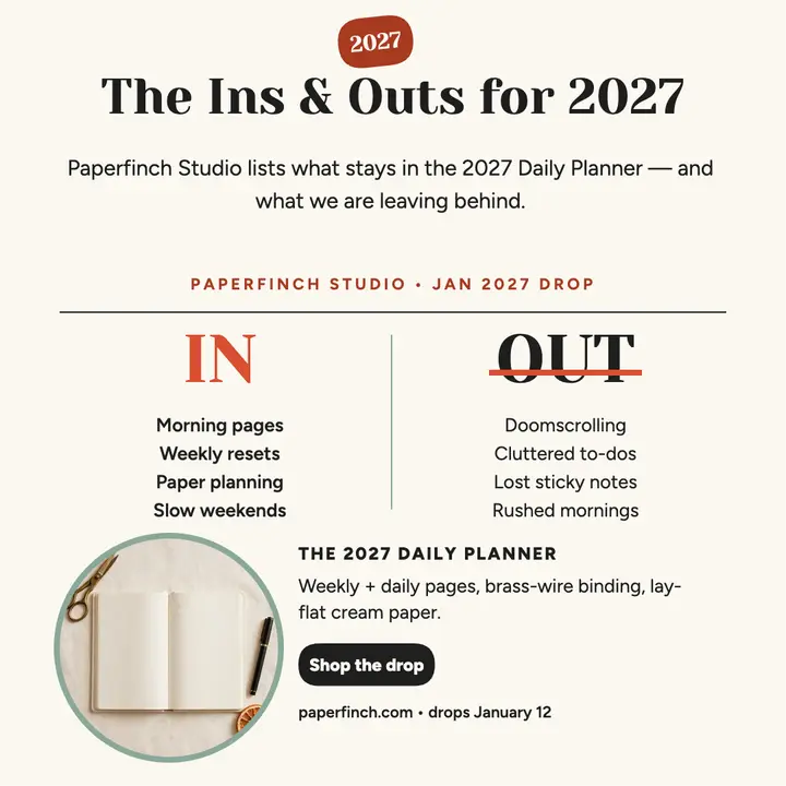 Paperfinch 2027 planner ins and outs template