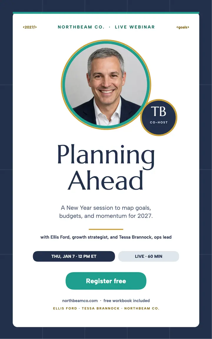 Planning Ahead webinar cover, Northbeam template