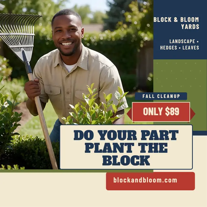 Block and Bloom fall yard poster template
