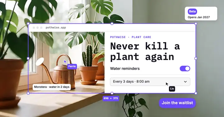 Pothwise plant-care app waitlist post template
