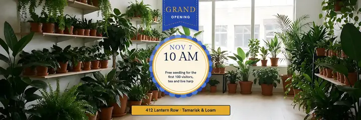 Tamarisk & Loam grand opening prize rosette header template