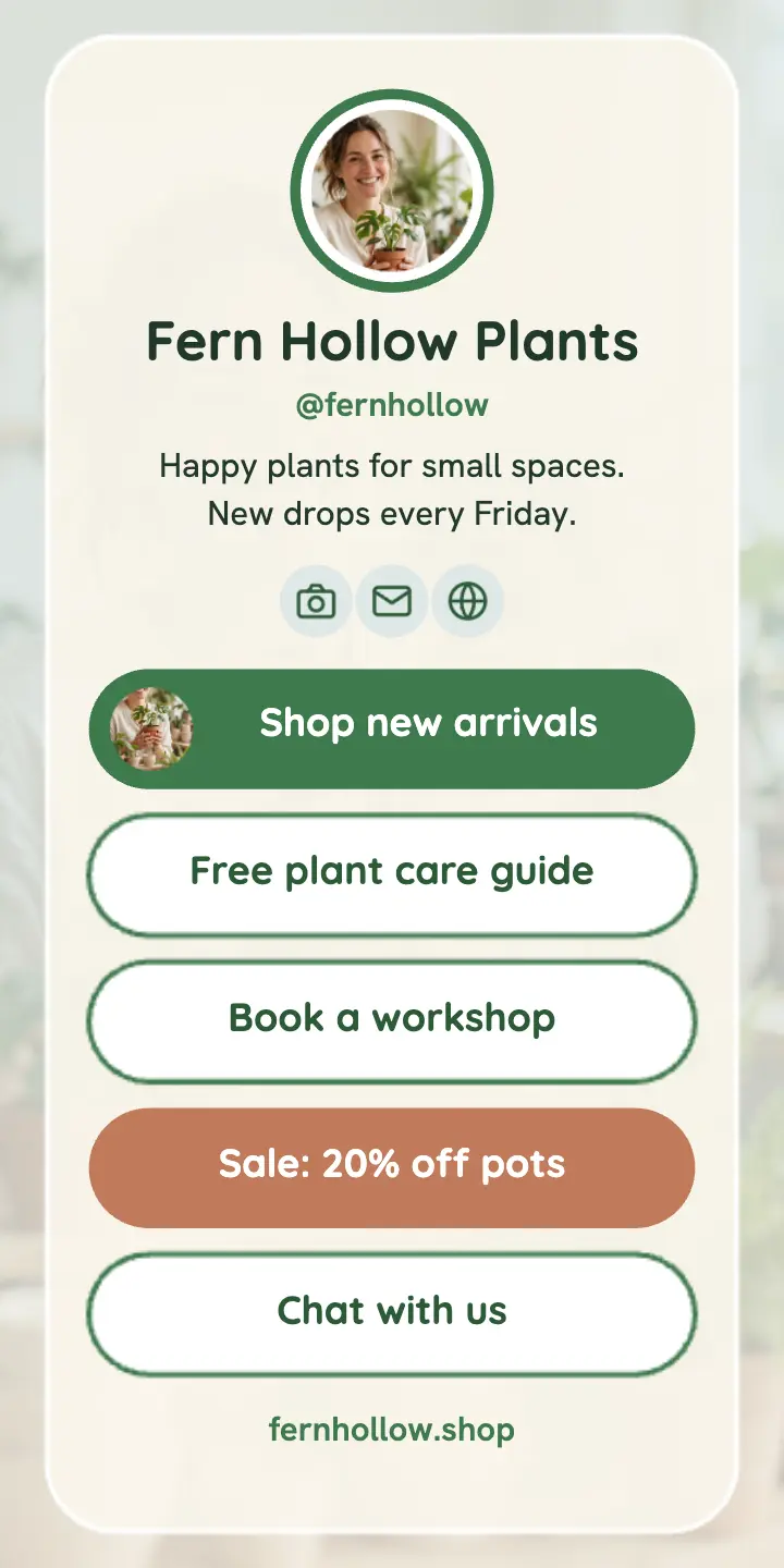 Fern Hollow Plants link in bio ad template