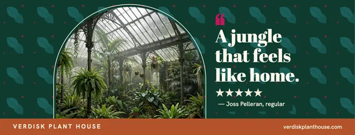 Verdisk Plant House review cover, glasshouse botanical template