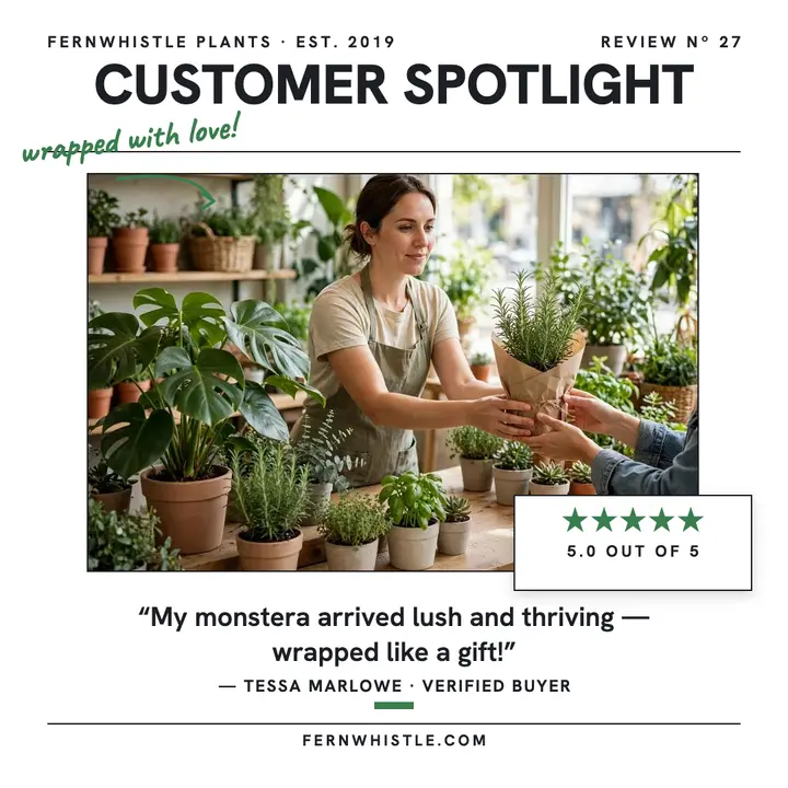 Fernwhistle Plants customer spotlight review template