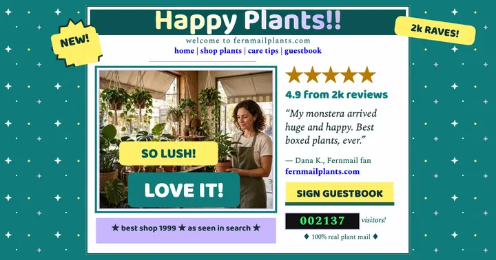 Fernmail Plants throwback reviews post template