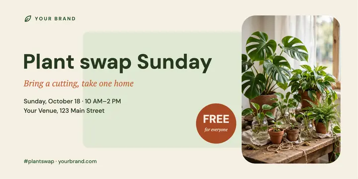 Fern and terracotta plant swap Sunday post template