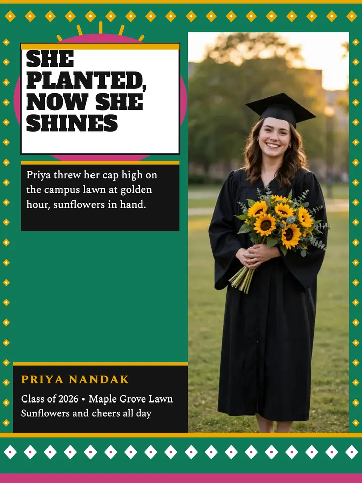Planted now shines kanga graduation template
