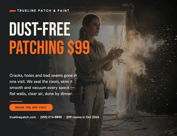 Trueline dust-free patching flyer template