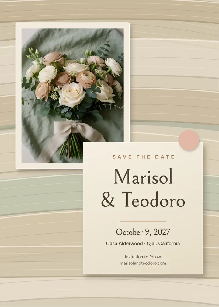 Marisol and Teodoro plaster save the date template
