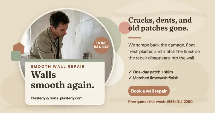 Plasterly wall repair promo post template