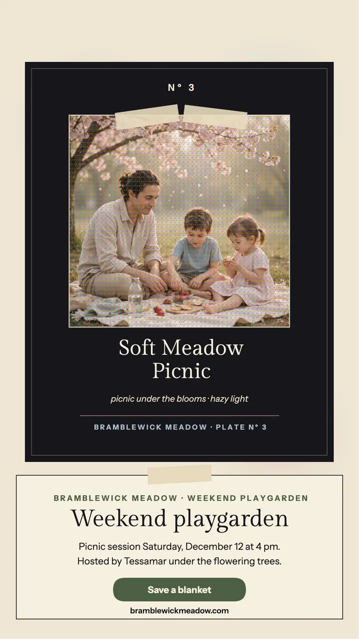 Bramblewick Meadow playgarden autochrome story: playgarden story template