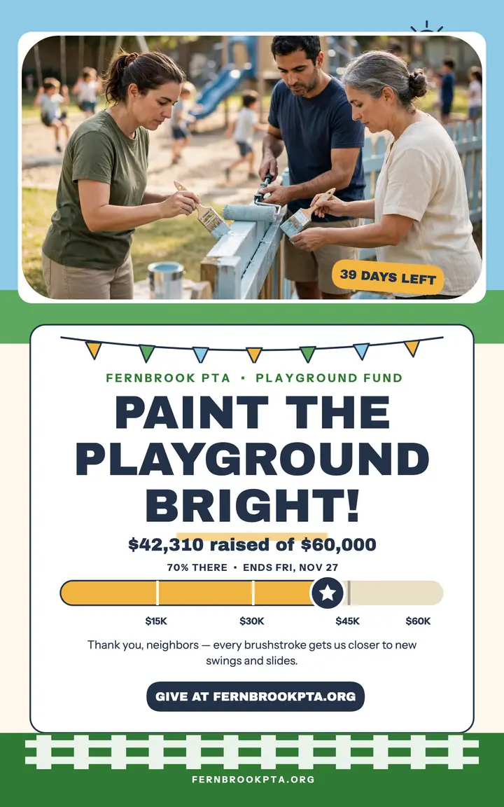 Fernbrook playground fundraiser ebook template