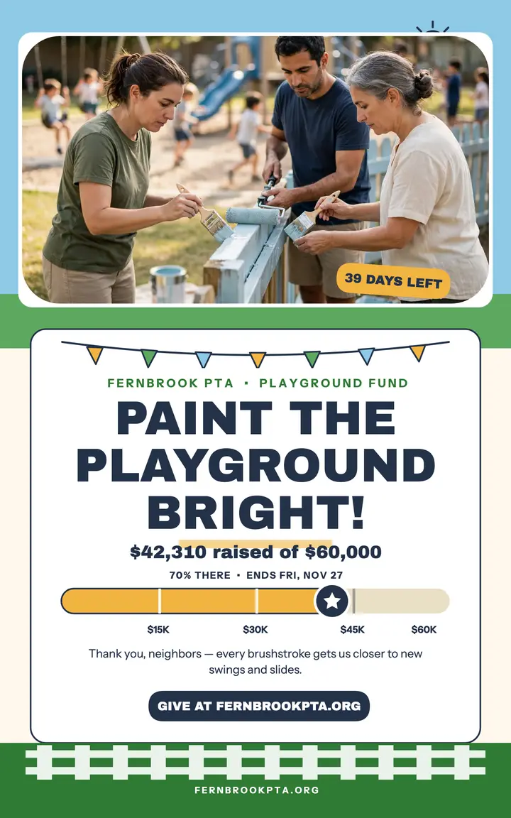 Fernbrook playground fundraiser ebook: playground fundraiser ebook cover template