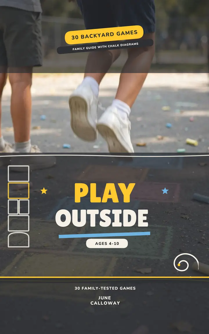 Play Outside backyard games ebook cover: playground games ebook cover template