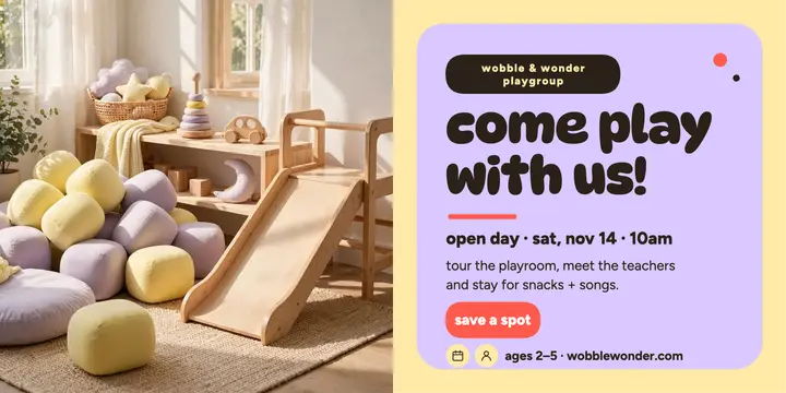 Wobble and Wonder playgroup open day post template
