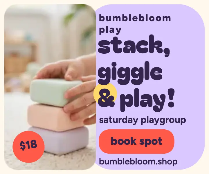 Bumblebloom Play Saturday playgroup pill ad: playgroup ad template