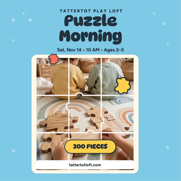 Tattertot Play Loft puzzle morning post: playgroup puzzle post template