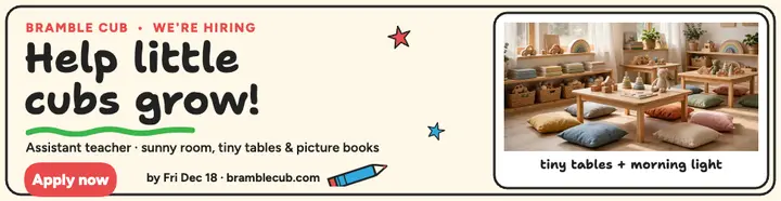 Bramble Cub assistant teacher billboard template