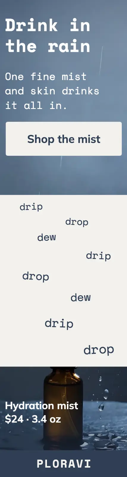 Ploravi hydrating mist rain skyscraper ad template