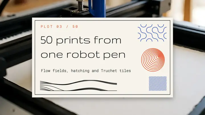 Pen plotter thumbnail, linework template