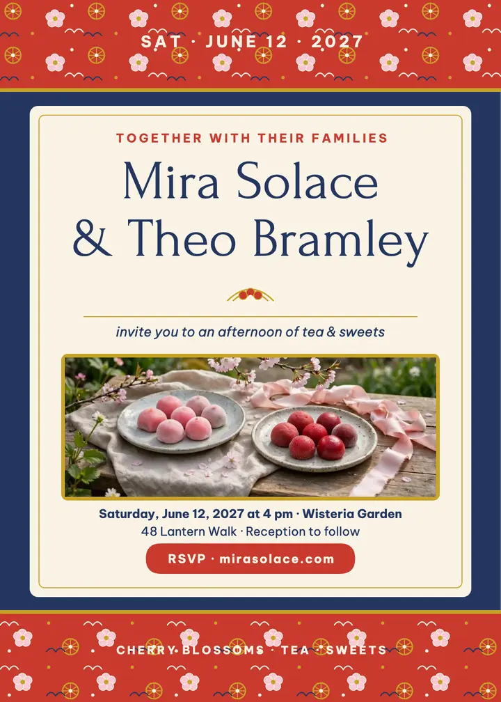Mira and Theo spring garden invitation template