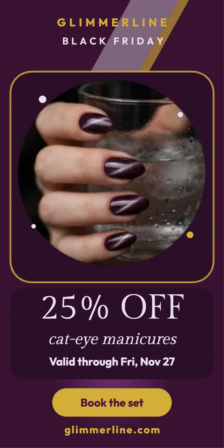 Glimmerline Black Friday cat-eye sale: black friday nail sale ad template