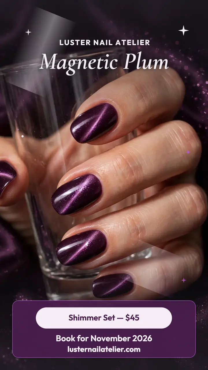 Luster plum chrome nails story template