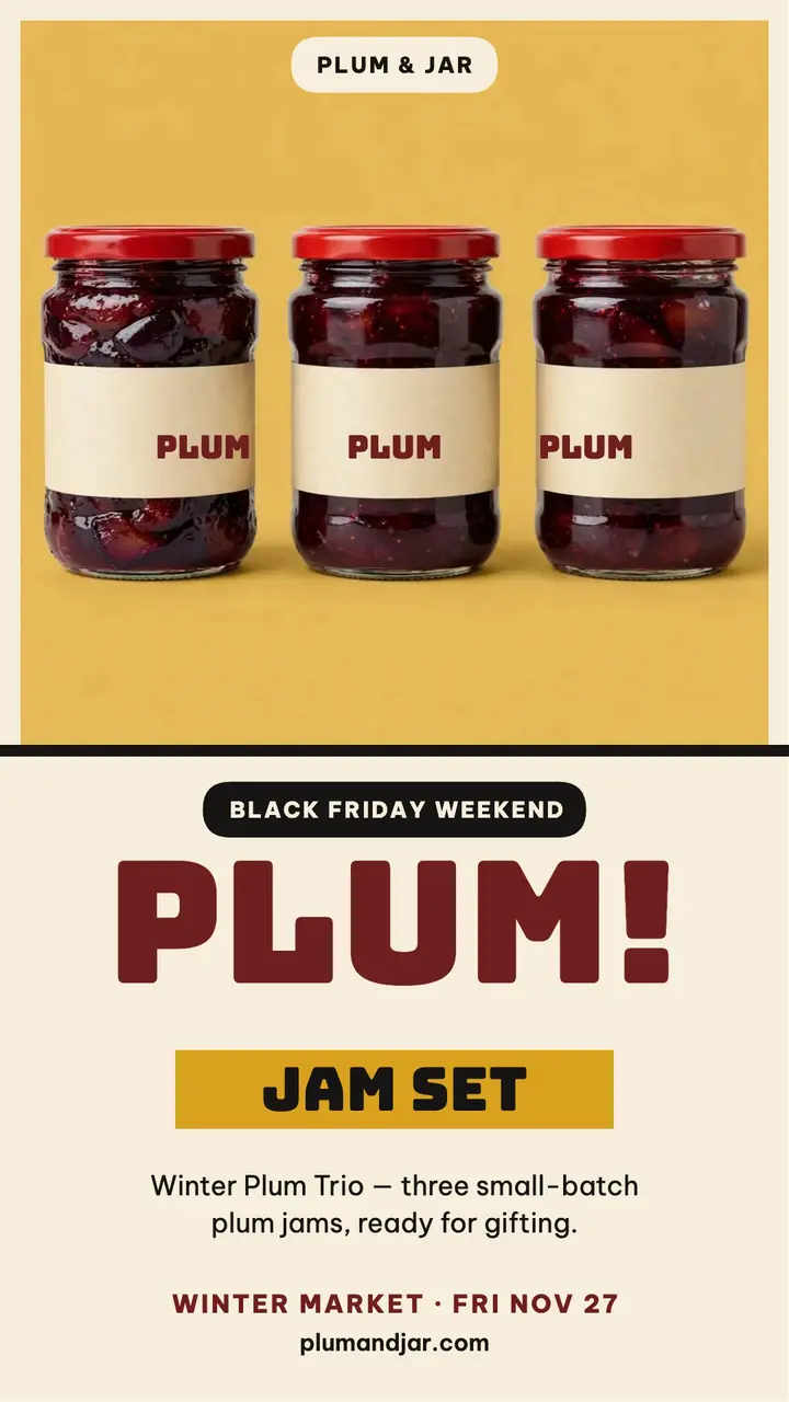 Plum and Jar holiday jam story template