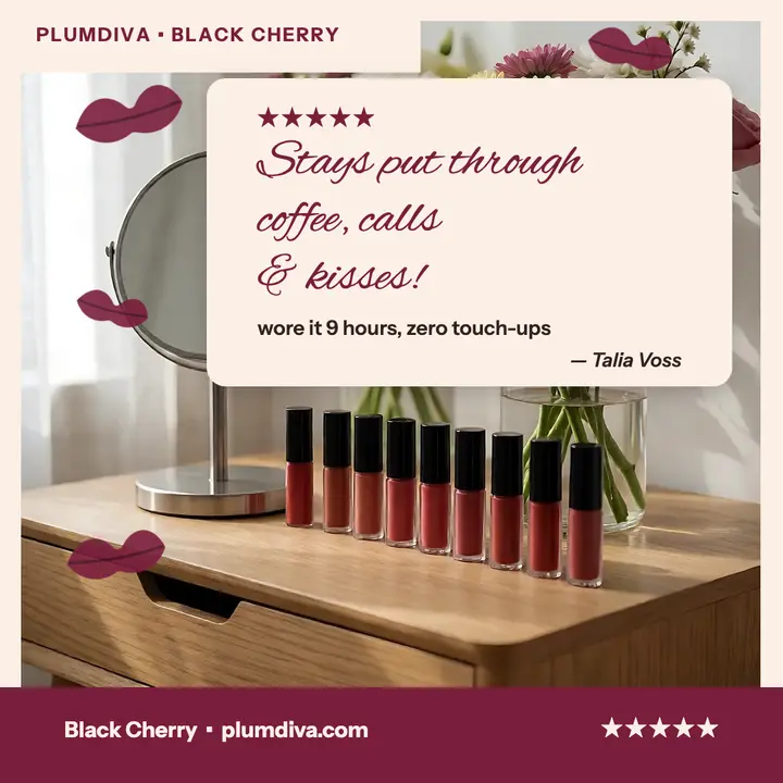 Plumdiva Black Cherry review post: lipstick review post template
