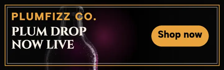 Plumfizz spiced plum soda drop banner template